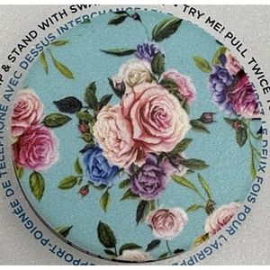 PopSockets PopGrip Phone Grip & Stand Swappable Top Retro Wild Rose Flowers Teal